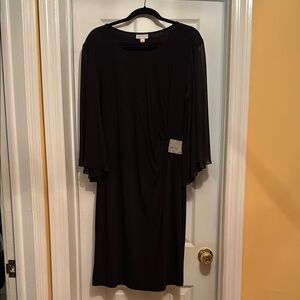Dress Barn Black Sheath Dress with Bell Sleeves